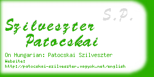 szilveszter patocskai business card